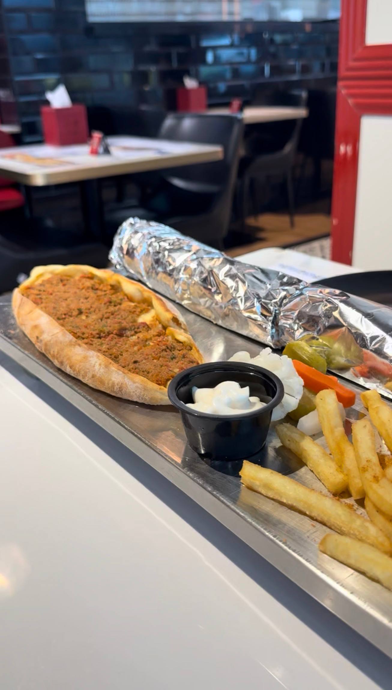 Shawarma wrap from Sultan Al Arab restaurant in Al Barsha, Dubai